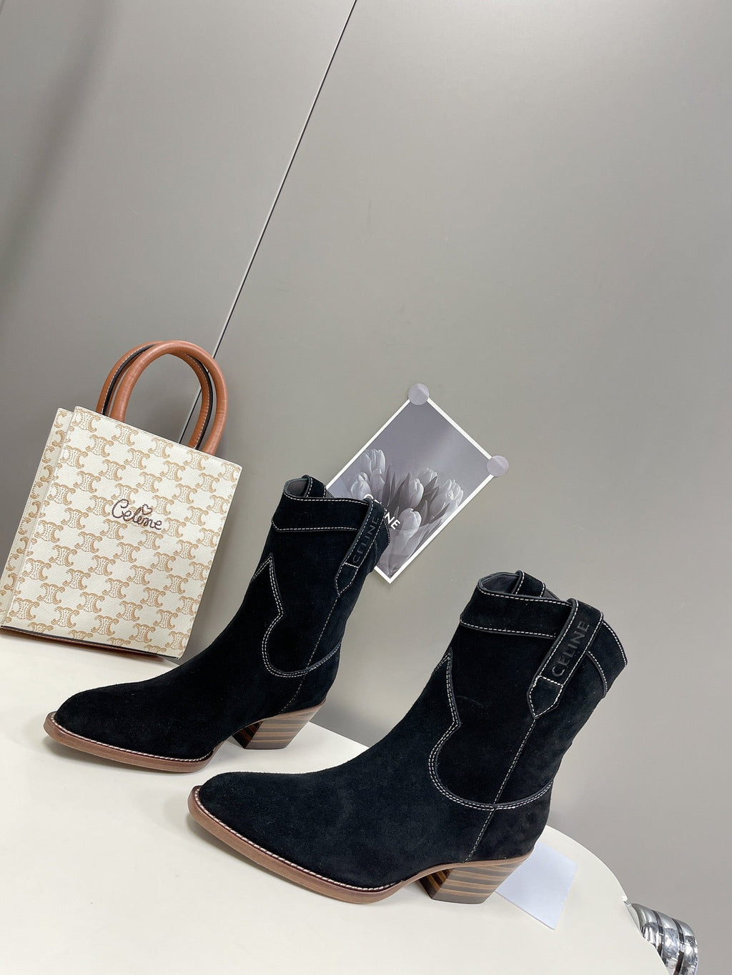 Celine Women Shoes Cuiser Boots in Painted Calfshin 189040