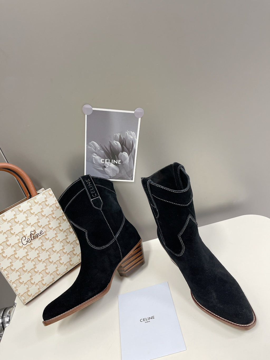 Celine Women Shoes Cuiser Boots in Painted Calfshin 189040