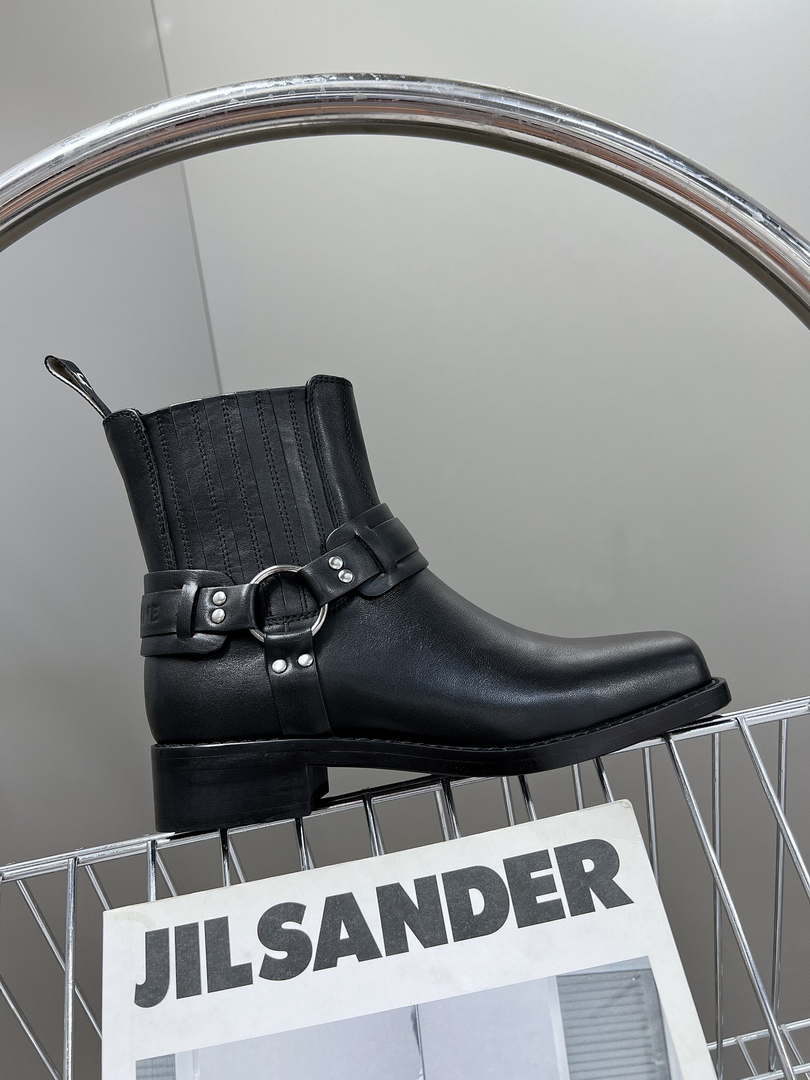 Celine Women Shoes 345873622C.38NO Celine Bilker Chelsea Boot In Polished Calfskin 191333