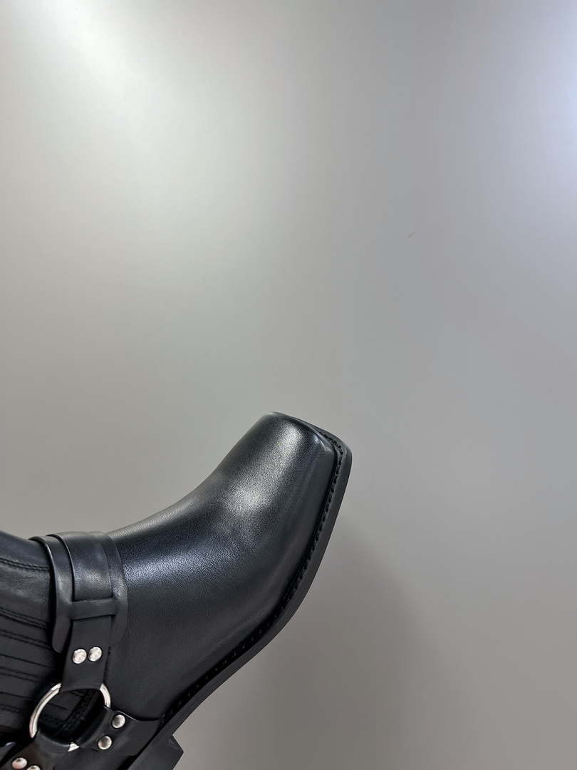 Celine Women Shoes 345873622C.38NO Celine Bilker Chelsea Boot In Polished Calfskin 191333