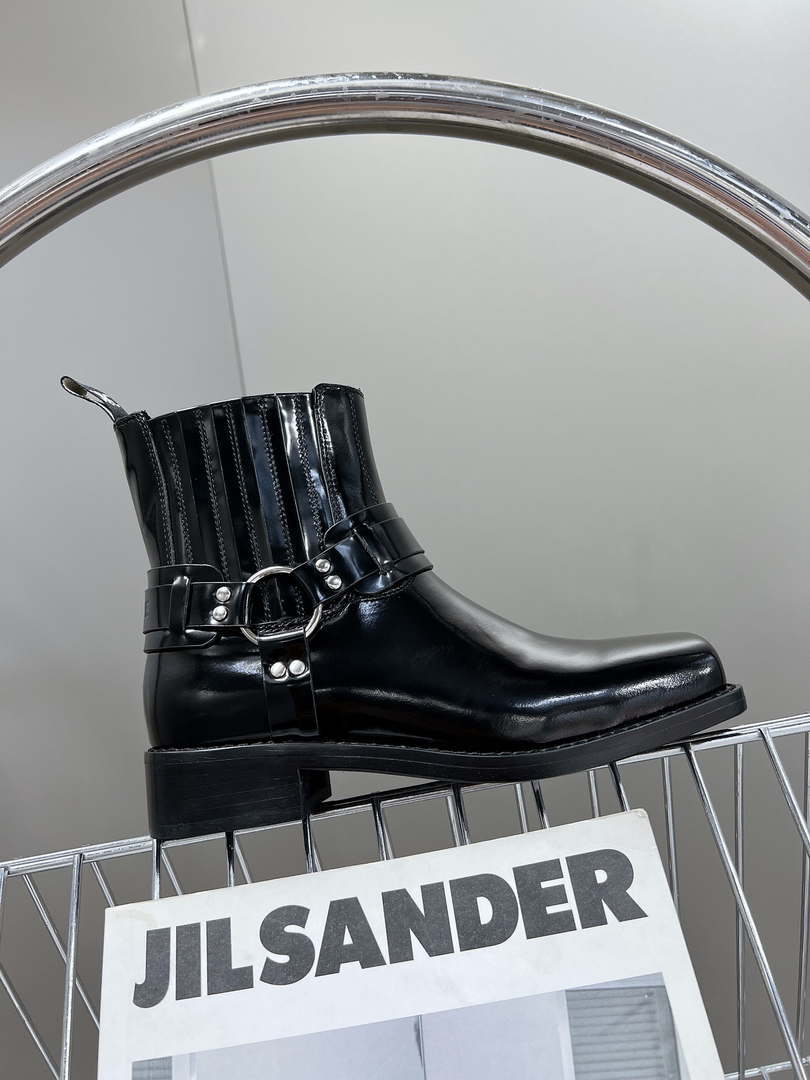 Celine Women Shoes 345873622C.38NO Celine Bilker Chelsea Boot In Polished Calfskin 191334