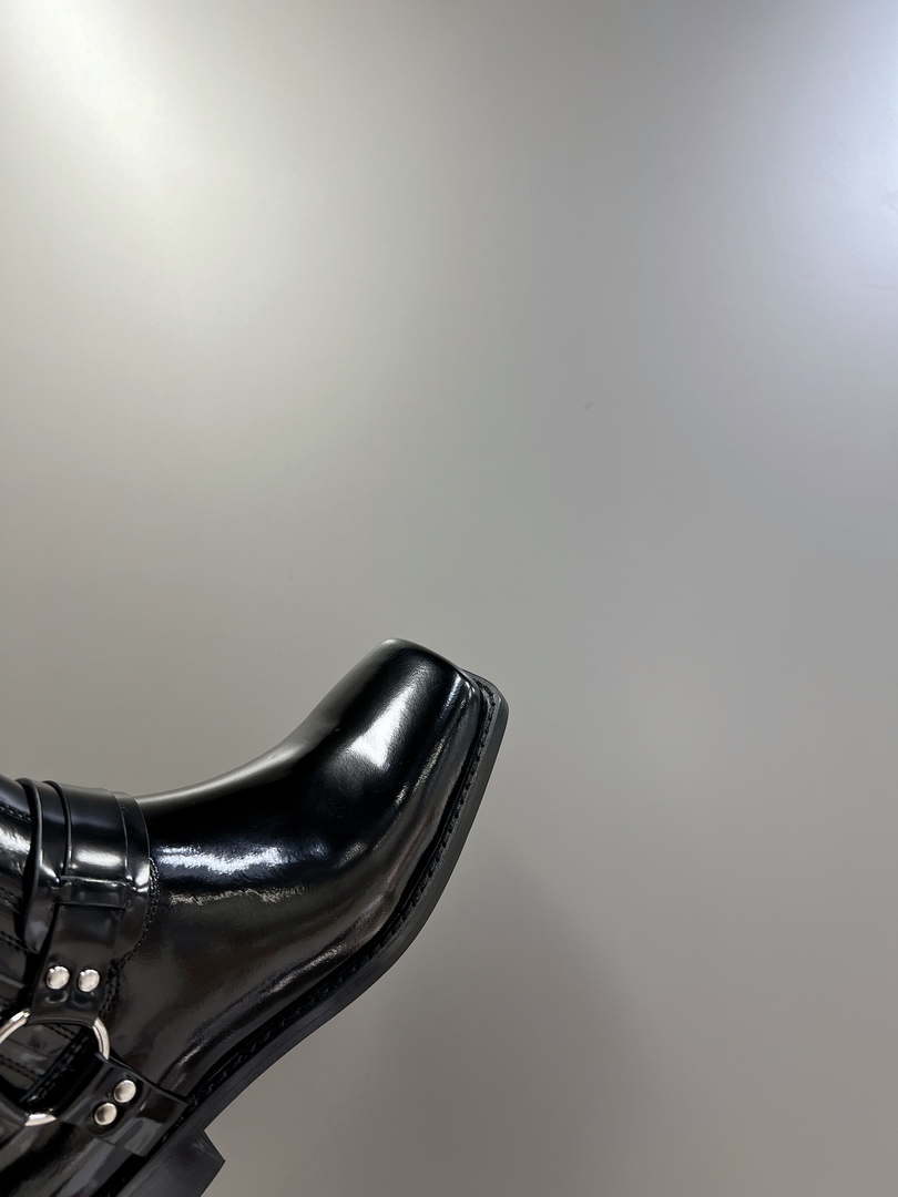Celine Women Shoes 345873622C.38NO Celine Bilker Chelsea Boot In Polished Calfskin 191334