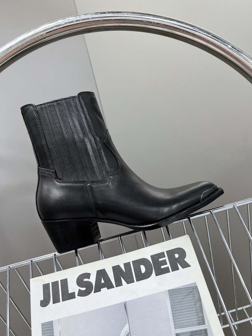 Celine Women Shoes 348303492C.38NO Cruiser Boots Chelsea Boot with Metal Toe In Calfskin 191325
