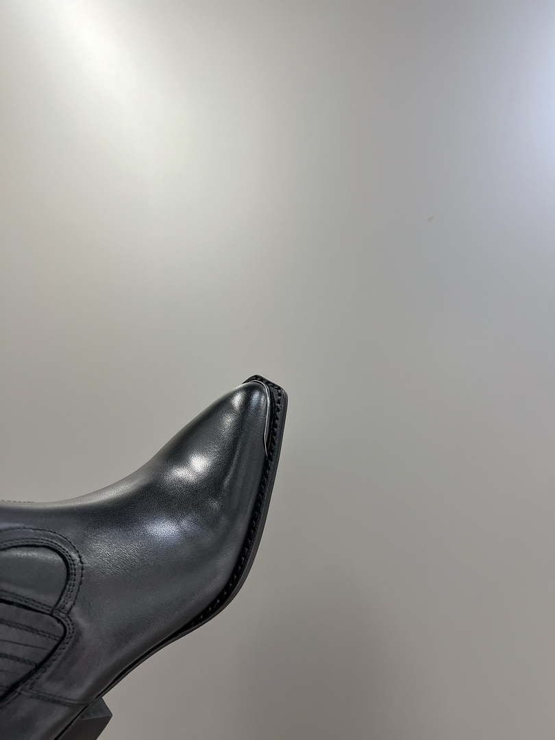 Celine Women Shoes 348303492C.38NO Cruiser Boots Chelsea Boot with Metal Toe In Calfskin 191325