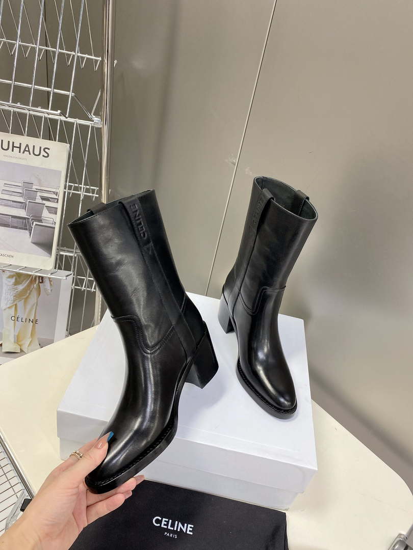 Celine Women Shoes 349113492C.04LU Mid Boot Celine Conde in Calfskintan 187823