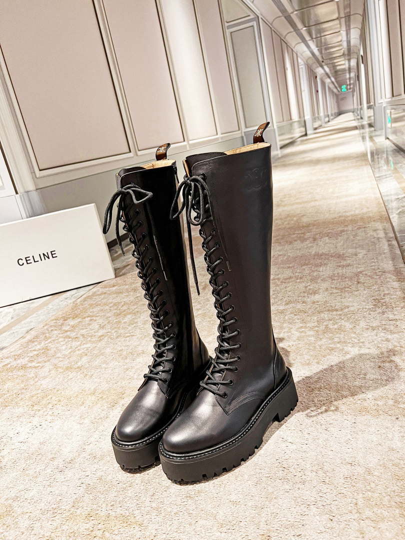 Celine Women Shoes Celine Buckled High Boot in Calfskin 189816 - 35 - View 1