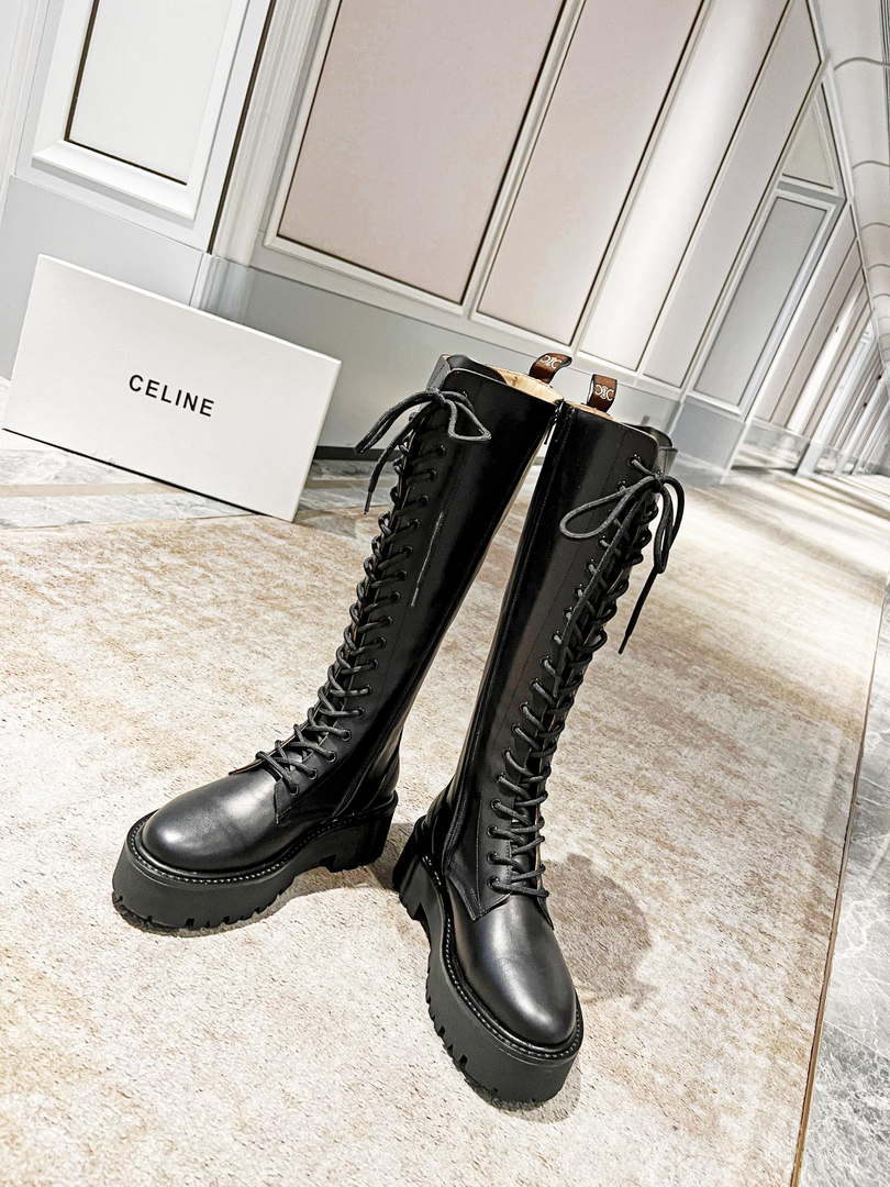 Celine Women Shoes Celine Buckled High Boot in Calfskin 189816 - 35 - View 3