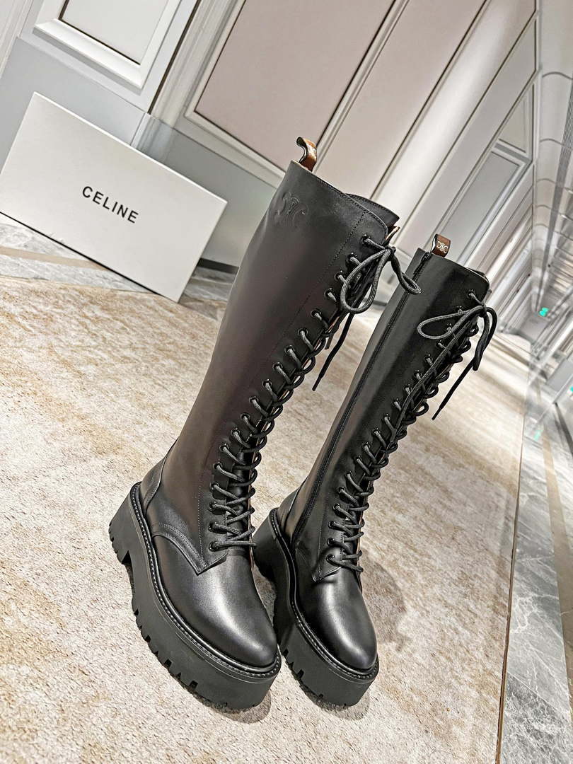 Celine Women Shoes Celine Buckled High Boot in Calfskin 189816