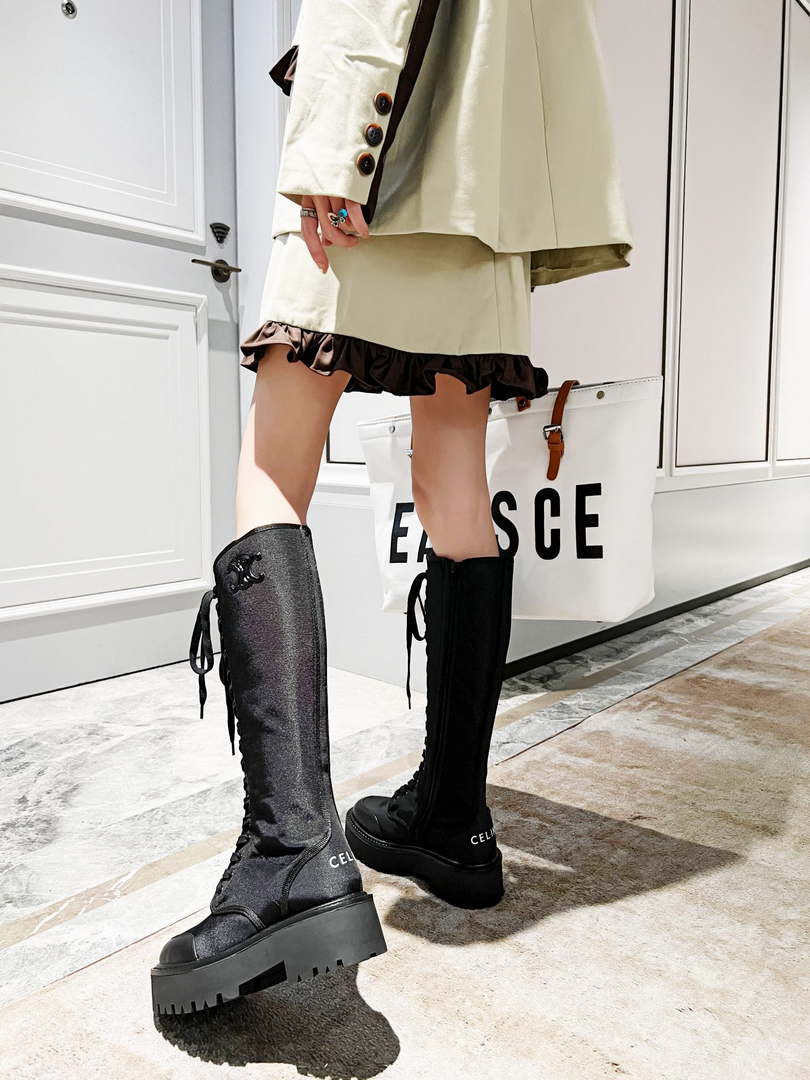 Celine Women Shoes Celine Buckled High Boot in Calfskin 189817