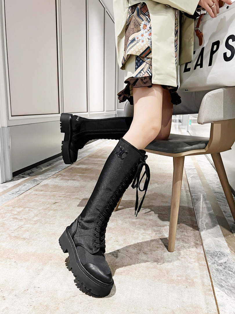 Celine Women Shoes Celine Buckled High Boot in Calfskin 189817