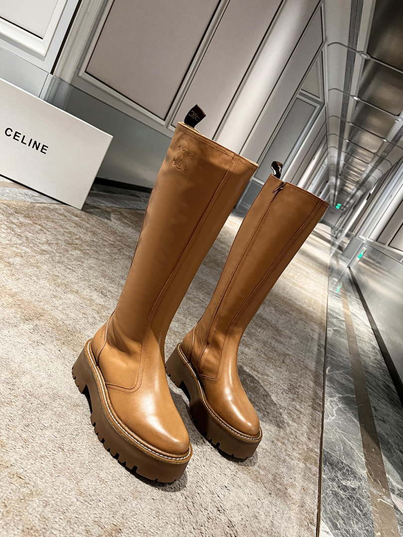 Celine Women Shoes Celine Buckled High Boot in Calfskin 189818