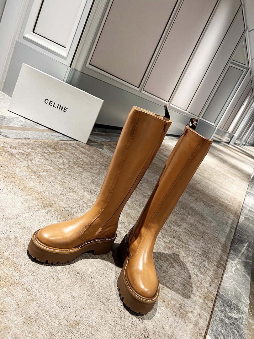 Celine Women Shoes Celine Buckled High Boot in Calfskin 189818