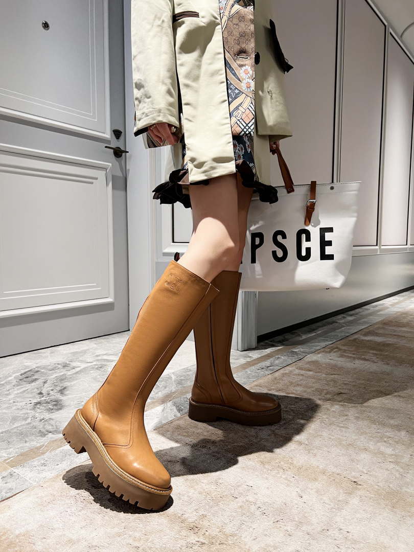 Celine Women Shoes Celine Buckled High Boot in Calfskin 189818
