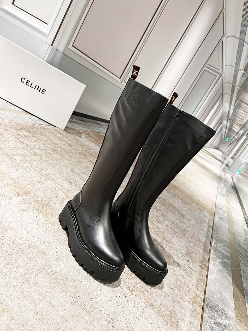 Celine Women Shoes Celine Buckled High Boot in Calfskin 189819