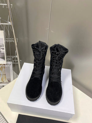 Celine Women Shoes Celine in Nucuck Laced up Boot 189045 - 35 - View 1