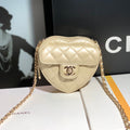 Chanel AP2784 Heart Clutch with Chain Lambskin Gold-Tone Metal Gold - Default Title - View 1