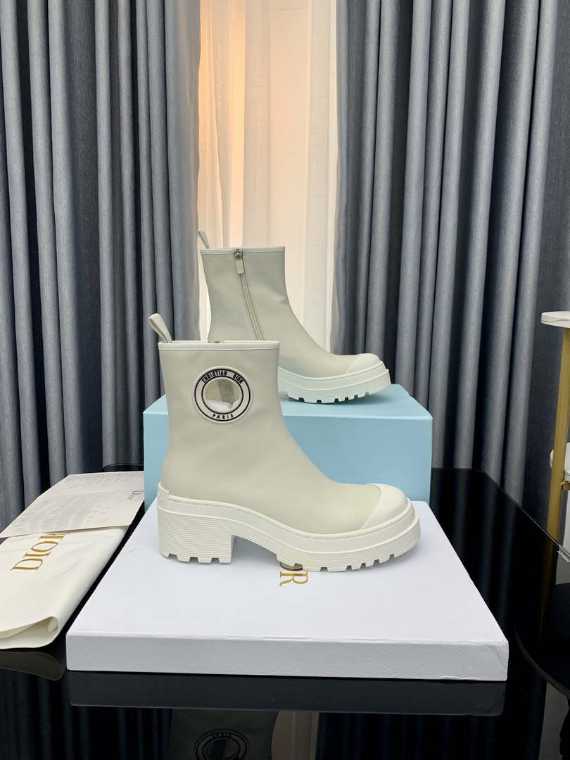 Dior Women's Shoes KCI770VSO_S900  White Dior Symbol Ankle Boot