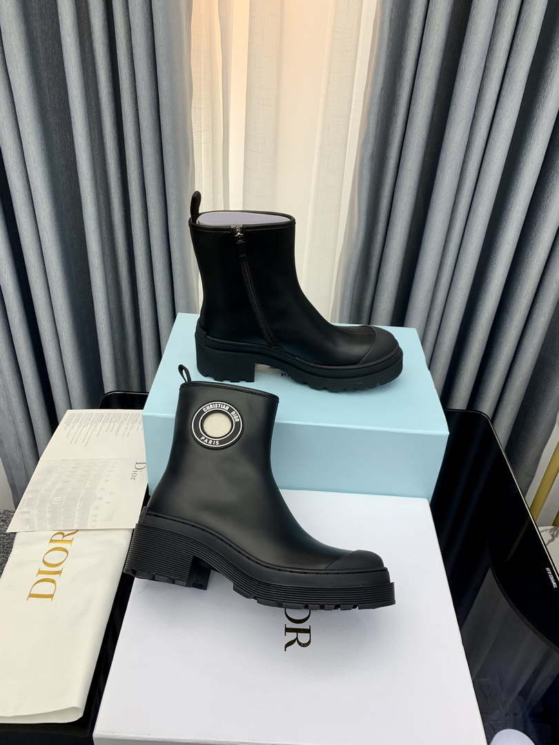 Dior Women's Shoes KCI770VSO_S900 Black Dior Symbol Ankle Boot