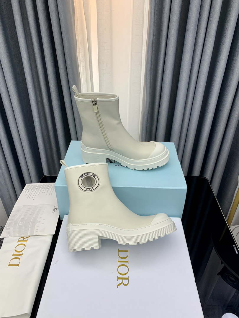 Dior Women's Shoes KCI770VSO_S900  White Dior Symbol Ankle Boot