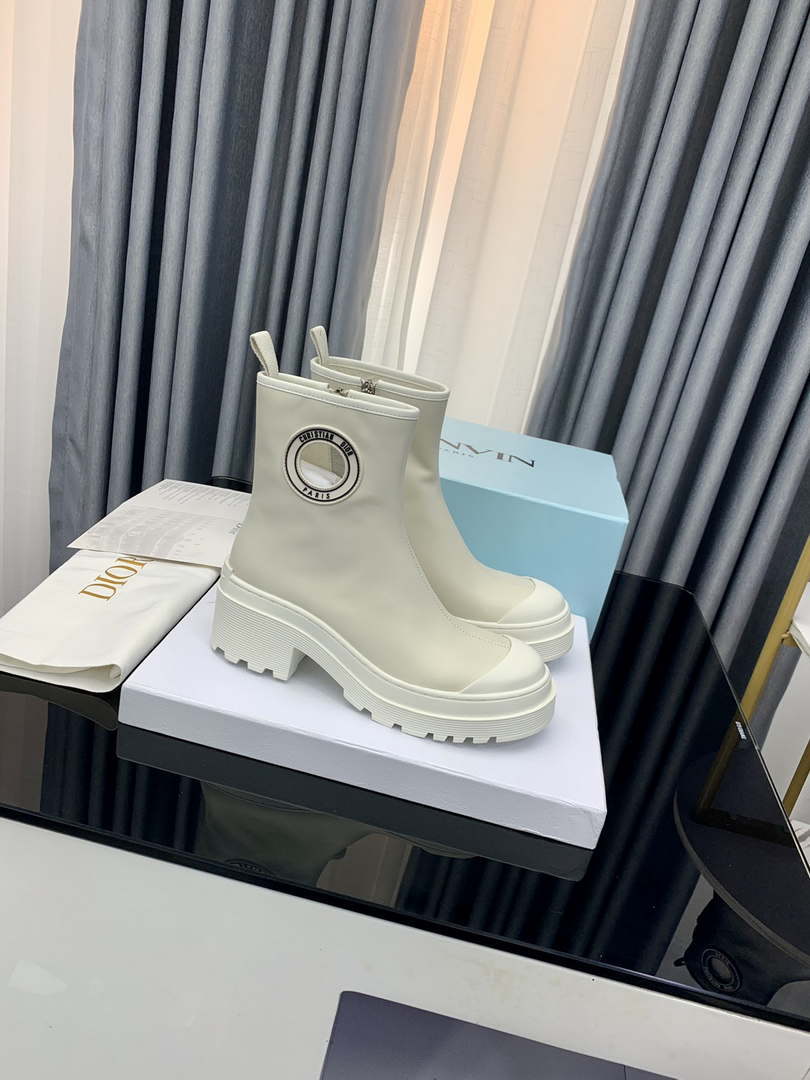 Dior Women's Shoes KCI770VSO_S900  White Dior Symbol Ankle Boot