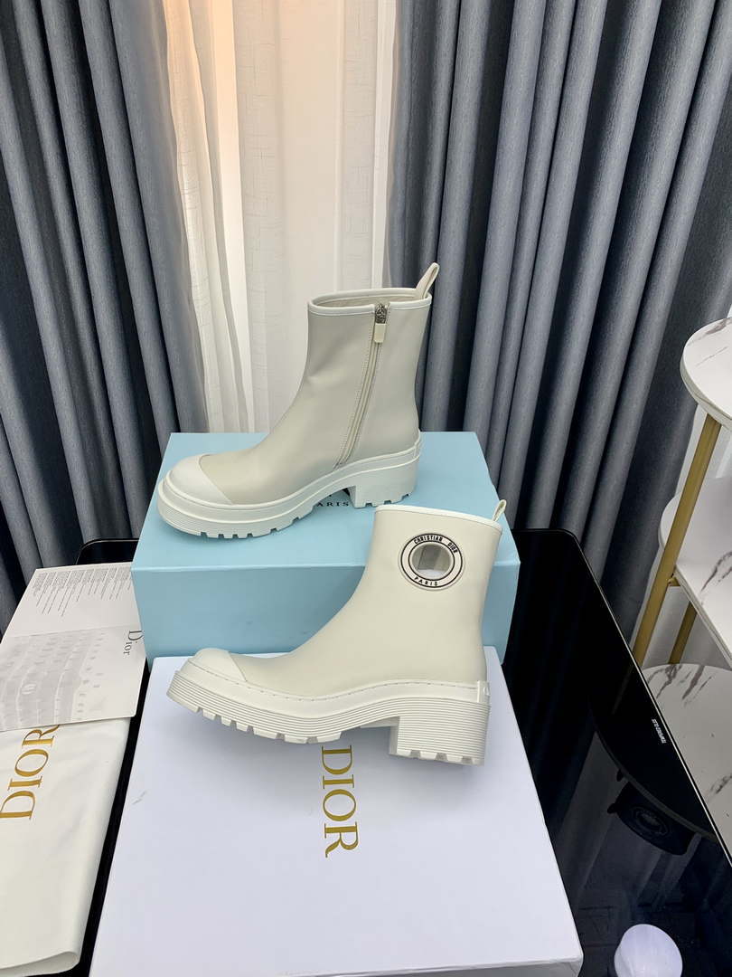 Dior Women's Shoes KCI770VSO_S900  White Dior Symbol Ankle Boot