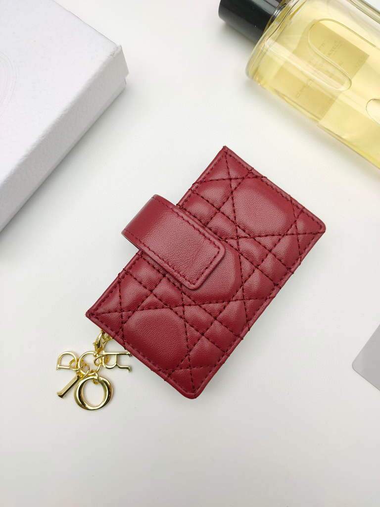 Dior S0074 Wallet Lady dior 5-Gusset card holder Red - shop2bag