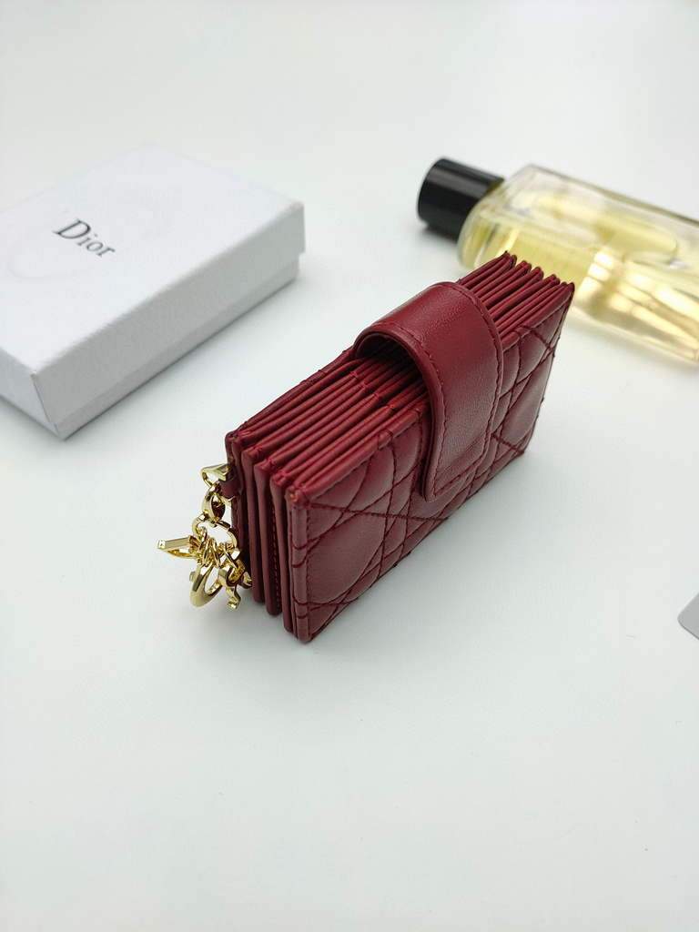 Dior S0074 Wallet Lady dior 5-Gusset card holder Red - shop2bag