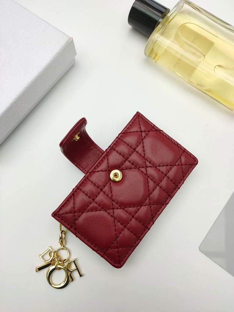 Dior S0074 Wallet Lady dior 5-Gusset card holder Red - shop2bag