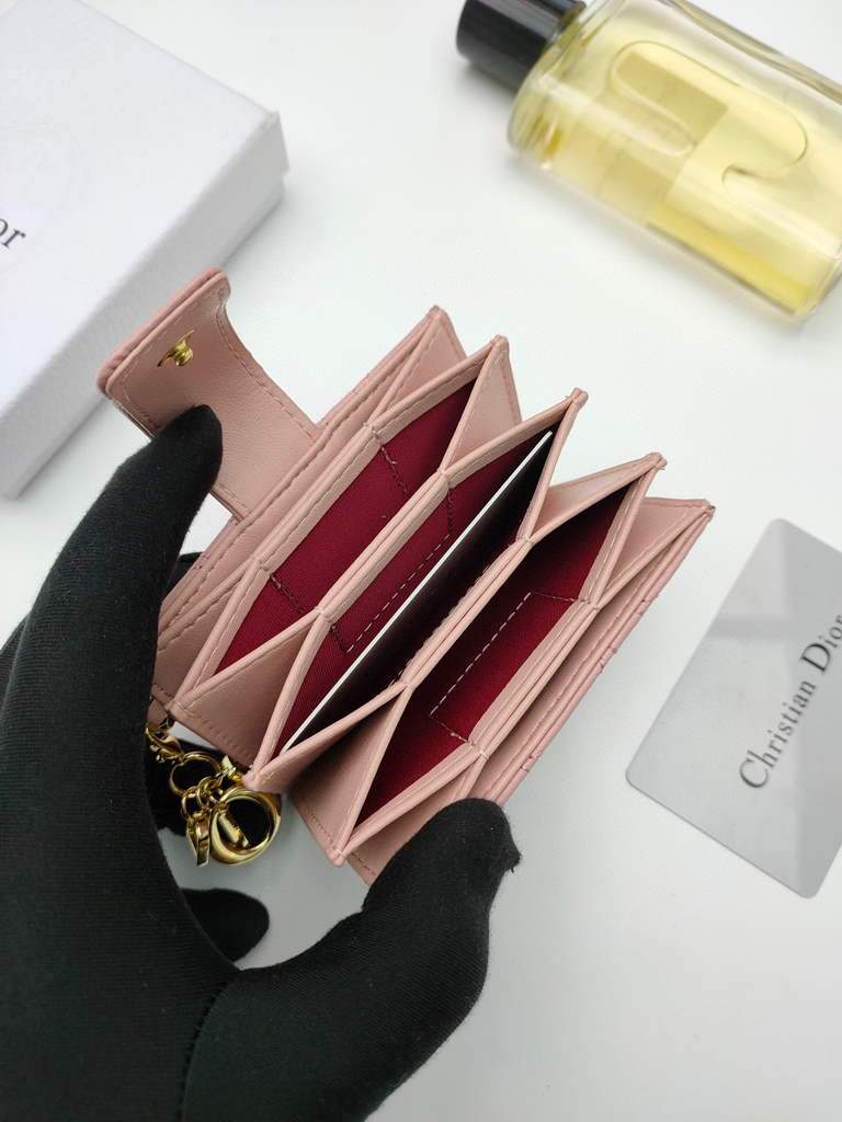 Dior S0074 Wallet Lady dior 5-Gusset card holder Pink - shop2bag