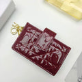 Dior S0074 Wallet Lady dior 5-Gusset card holder  Wind Red Patent Cannage Calfskin - shop2bag