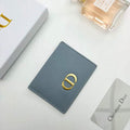 Dior S2098 Wallet 30 Montaigne card holder M928 Light Blue Grained Calfskin