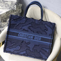 Dior Book Tote M1286 Blue Camouflage Embroidery - luxibagsmall