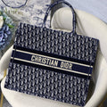 Dior Book Tote M1286 Blue Dior Oblique Velvet - luxibagsmall