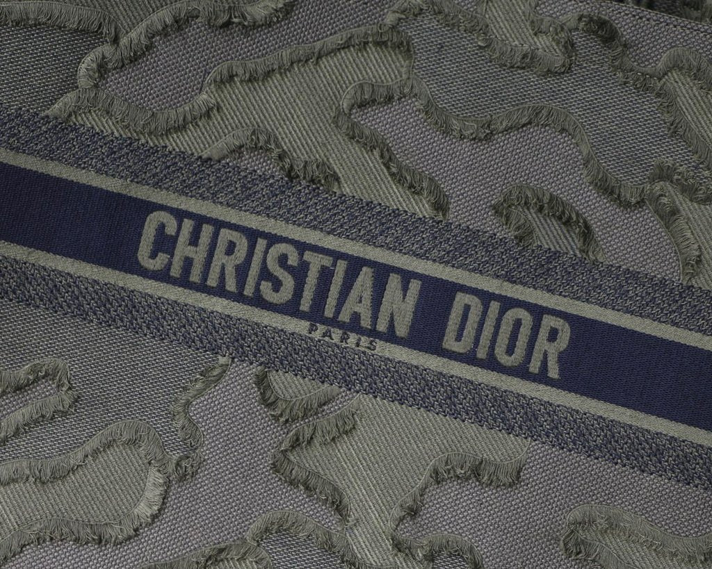 Dior Book Tote M1286 Green Camouflage Embroidery Shopping Bag - luxibagsmall