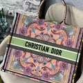 Dior Book Tote M1286 Pink Multicolor Dior In Lights Embroidery - luxibagsmall