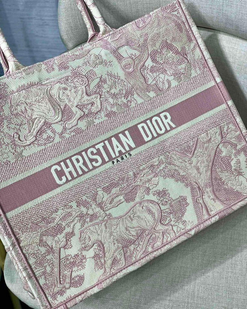 Dior Book Tote M1286 Pink Toile de Jouy Embroidery - luxibagsmall