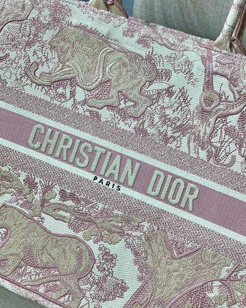 Dior Book Tote M1286 Pink Toile de Jouy Embroidery - luxibagsmall