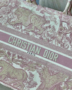 Dior Book Tote M1286 Pink Toile de Jouy Embroidery - luxibagsmall