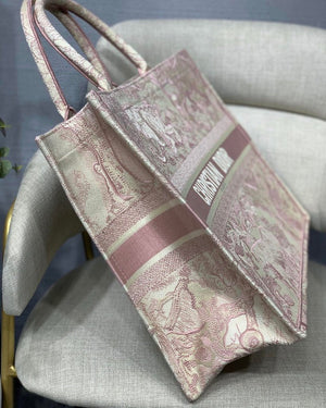 Dior Book Tote M1286 Pink Toile de Jouy Embroidery - luxibagsmall