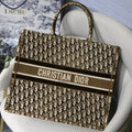 Dior Book Tote M1286 Tan Dior Oblique Embroidery - luxibagsmall