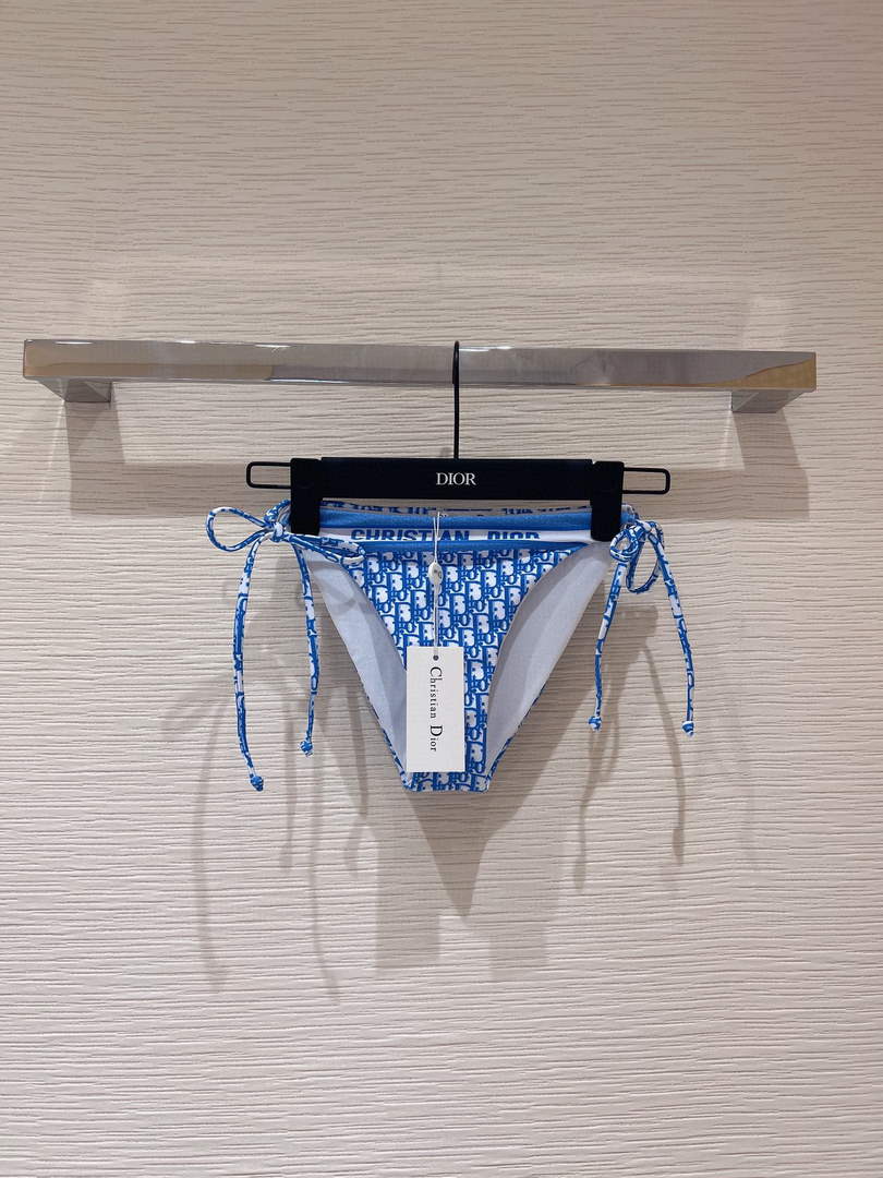 Dior Women's  BIKINI TOP Blue Dior Oblique Technical Fabric 11BB10
