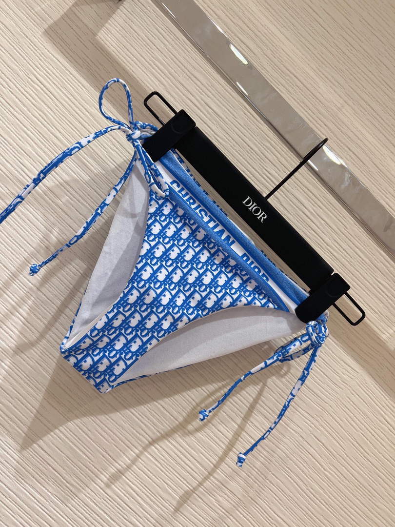 Dior Women's  BIKINI TOP Blue Dior Oblique Technical Fabric 11BB10