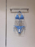 Dior Women's  BIKINI TOP Blue Dior Oblique Technical Fabric 11BB10