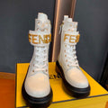 Fendi Women Shoes 8T8355AKY6F1IEM Fendigraphy White leather biker boots 193216 - 35 - View 1