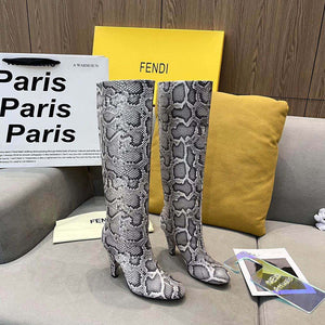 Fendi Women Shoes Cut Multicolor leather high-heeled boots 192487 - 35 - View 8