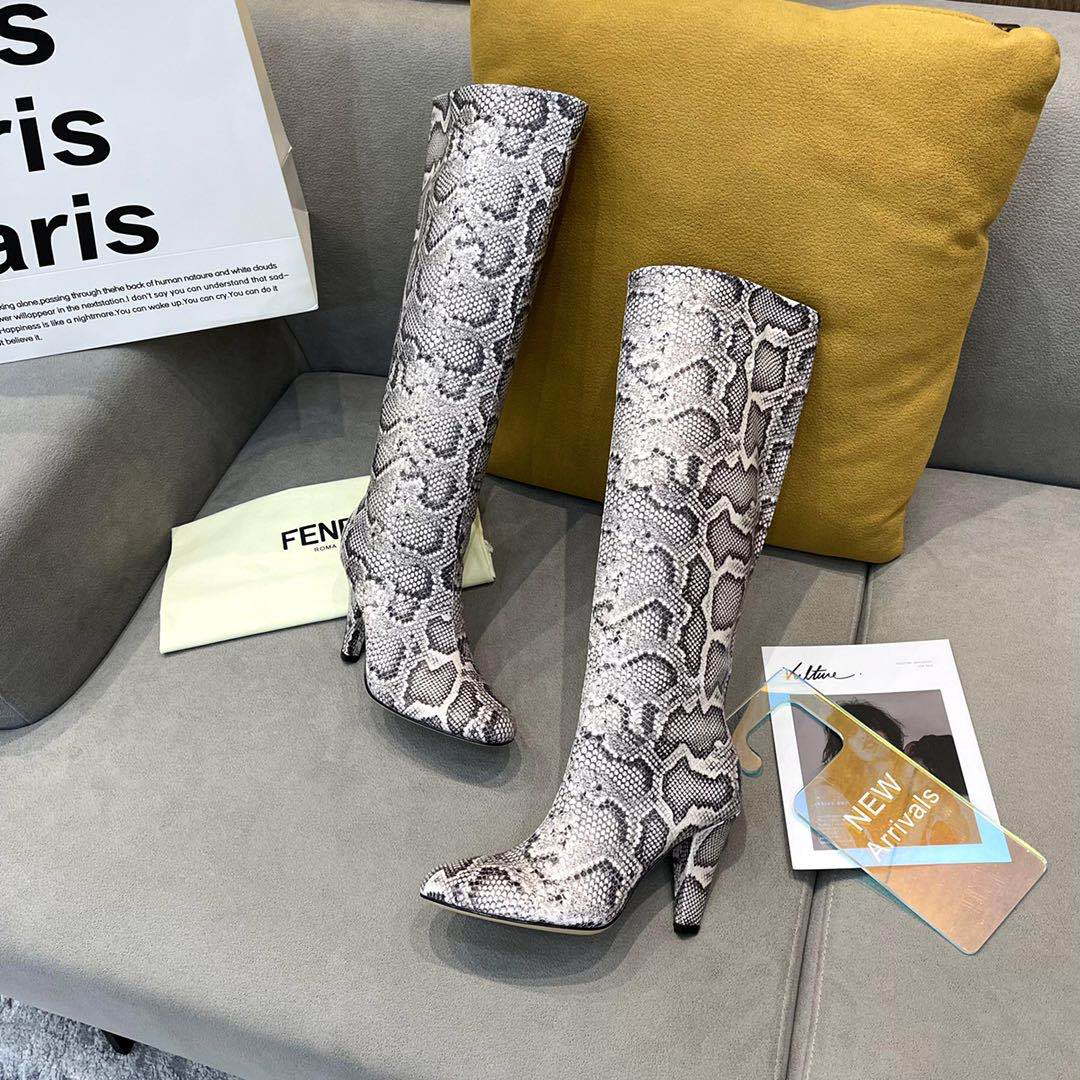Fendi Women Shoes Cut Multicolor leather high-heeled boots 192487 - 35 - View 1