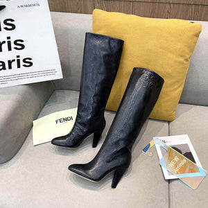 Fendi Women Shoes Cut Multicolor leather high-heeled boots 192488 - 35 - View 1