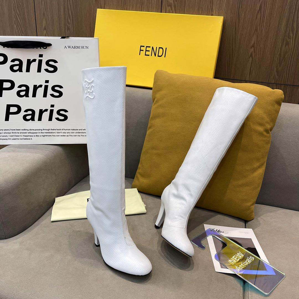 Fendi Women Shoes Cut Multicolor leather high-heeled boots 192490