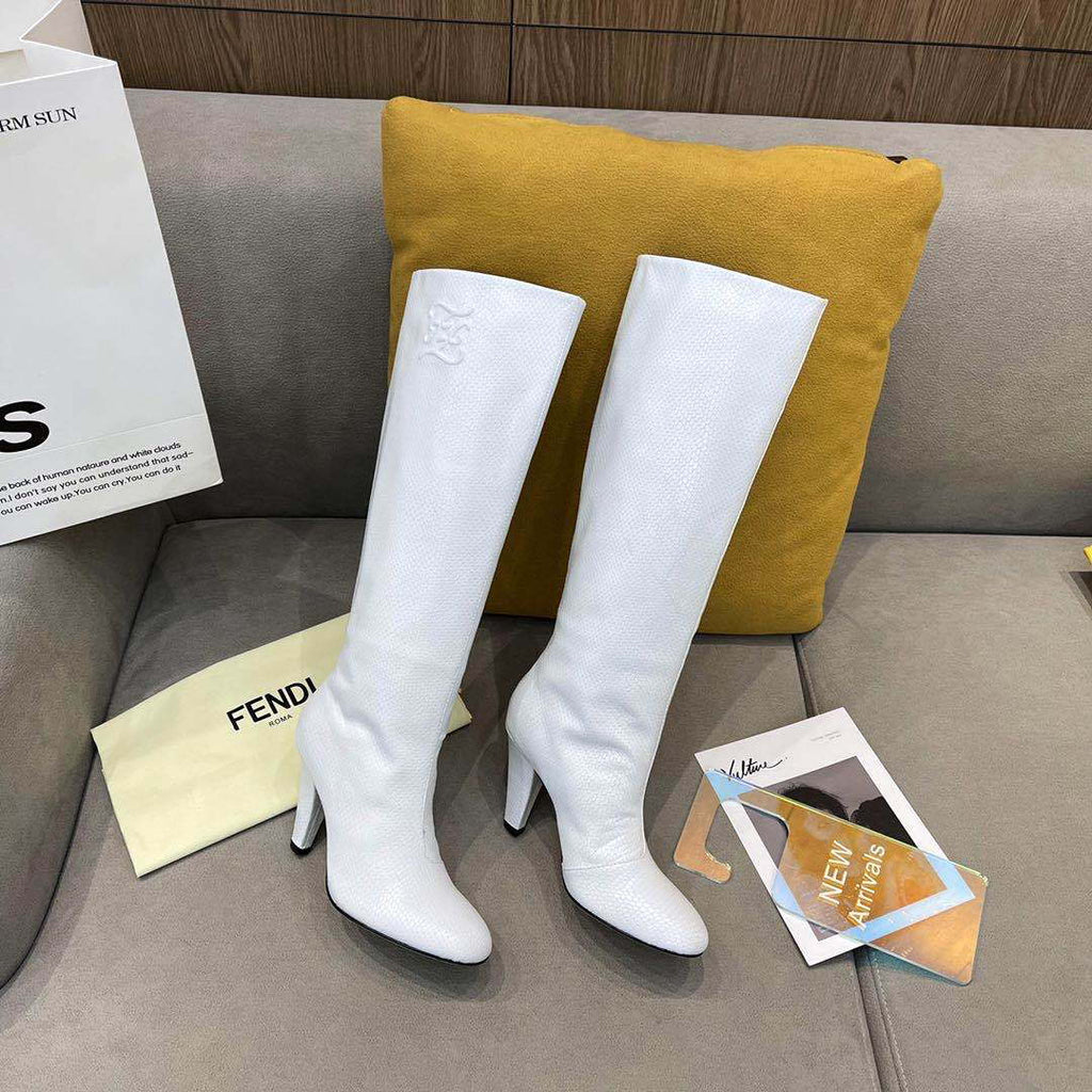 Fendi Women Shoes Cut Multicolor leather high-heeled boots 192490