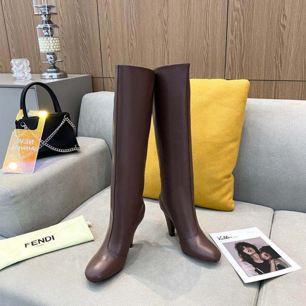 Fendi Women Shoes Cut Multicolor leather high-heeled boots 192494
